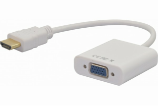 Convertisseur blanc HDMI vers VGA + audio avec alim USB (jack)