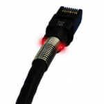 Cordon patch blindé CAT. 6 U/FTP à repérage lumineux - 10 Gigabit  Grande longueur
